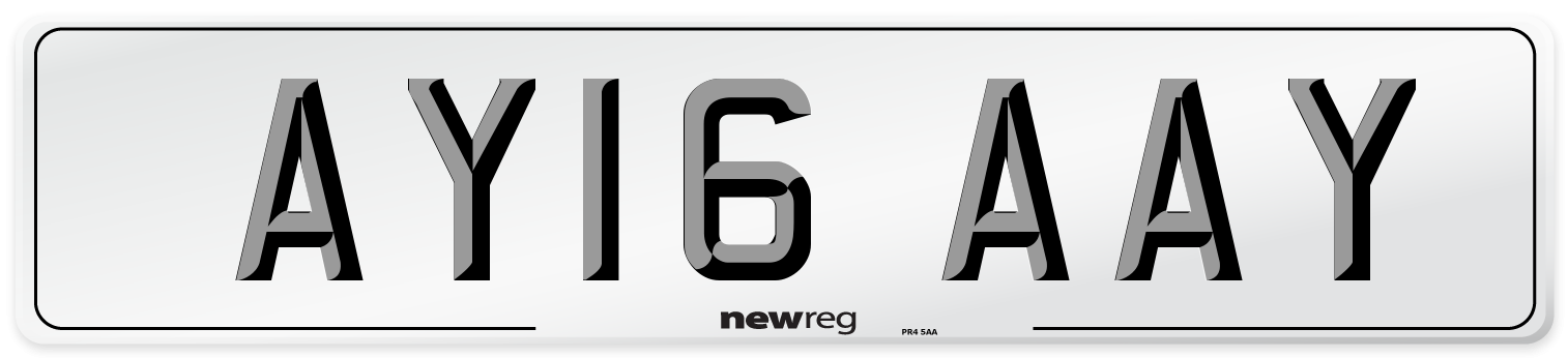 AY16 AAY Number Plate from New Reg